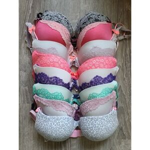 Y2K Victoria's Secret 32D Push Up Lot McBling Bimbocore Studded Lacy Leopard